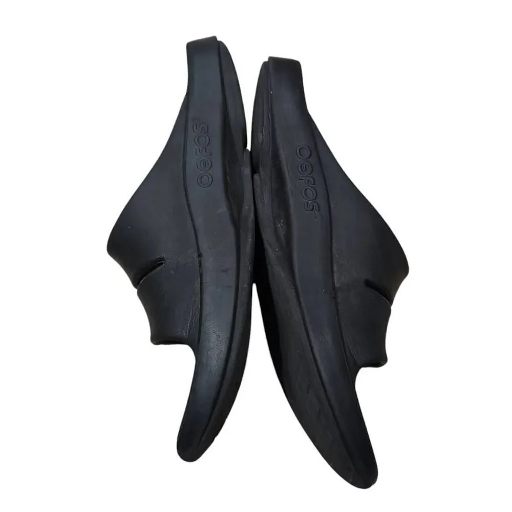 Oofos OOahh Recovery Slide Sandals Men's 12 Black Lightweight Slip On Open‎ Toe